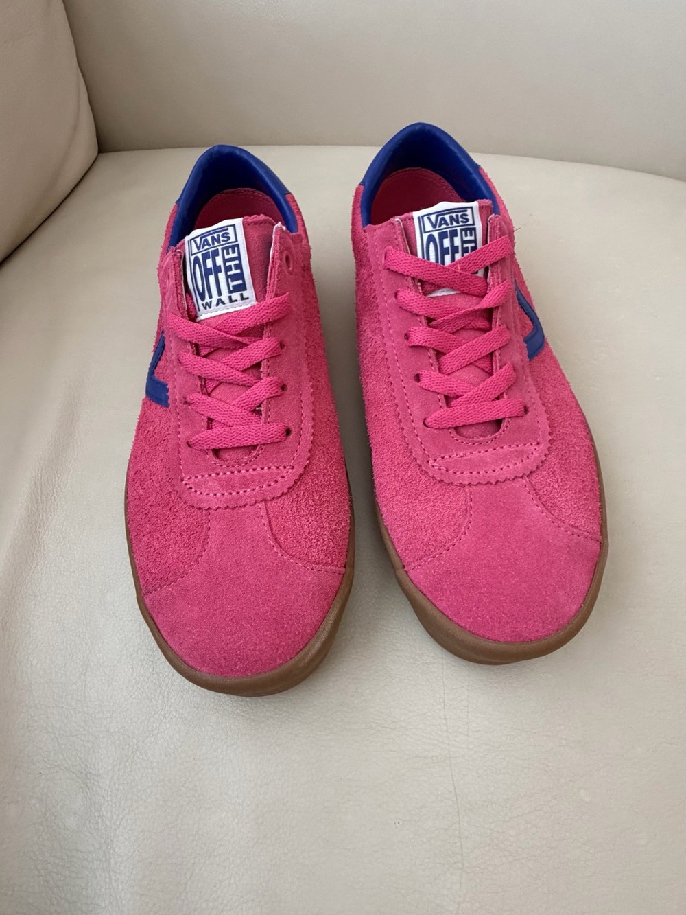 Vans Sport Low Bambino Honeysuckle Suede Shoes Pink Blue Women 10.5 / Men 9